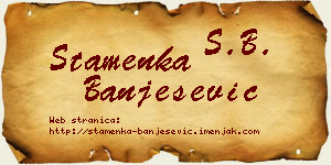 Stamenka Banješević vizit kartica